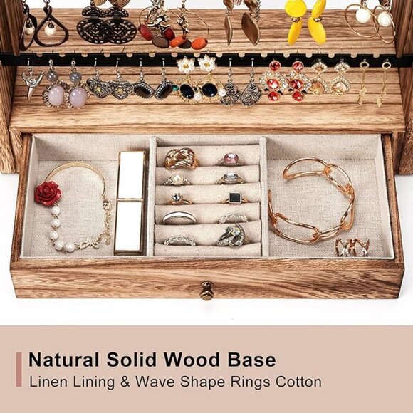 New Earring Organizer, 5 Layer Earring Holder Organizer with Metal Neckl… - Picture 13 of 13